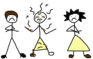 Not washing (art by B Potts)